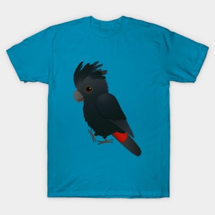 An illustration of a cute red tailed black cockatoo T-Shirt